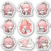 Genshin Impact Yae Miko Stickers (Voorkant)