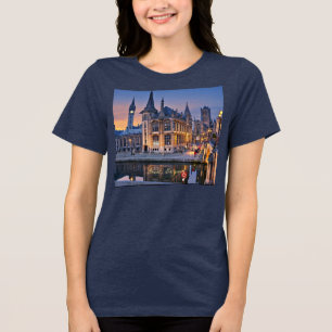 Gent, België stadsgezicht Tri-Blend Shirt