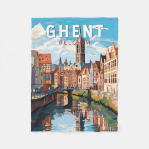 Gent België Travel Art Vintage Fleece Deken