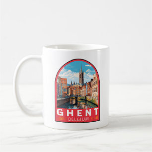 Gent België Travel Art Vintage Koffiemok