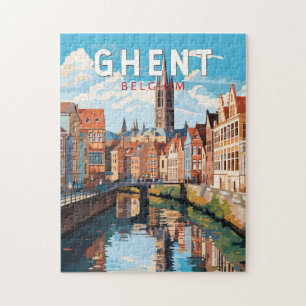 Gent België Travel Art Vintage Legpuzzel