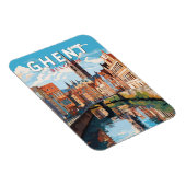 Gent België Travel Art Vintage Magneet (Rechterzijde)