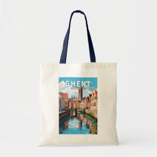 Gent België Travel Art Vintage Tote Bag