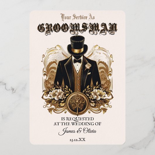  Gent Groomsman Verzoek Kaart (Voorkant)