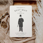 Gent vintage | Carte de demande Best Man<br><div class="desc">Demandez à un ami ou à un être aimé de se tenir avec vous comme votre meilleur homme avec cette carte de style vintage illustrant l'illustration d'un gentleman dans un chapeau, un manteau et une canne. La carte indique "votre service en tant que meilleur homme est demandé au mariage de...</div>