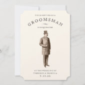 Gent vintage | Carte de demande Groomsman (Devant)