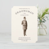 Gent vintage | Carte de demande Groomsman (Debout devant)