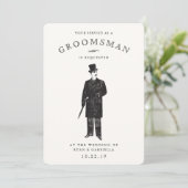 Gent vintage | Carte de demande Groomsman (Debout devant)