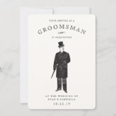 Gent vintage | Carte de demande Groomsman (Devant)