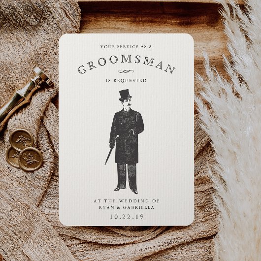 Gent vintage | Carte de demande Groomsman