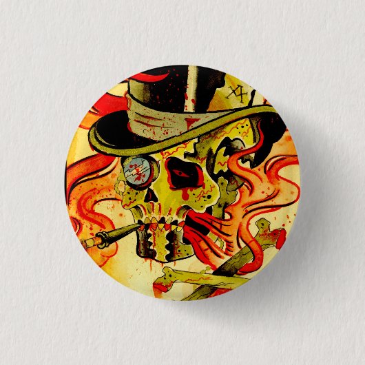 Gentelmen Skull Ronde Button 3,2 Cm (Voorkant)