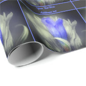 Gentian bloem zwart en wit gepersonaliseerd cadeaupapier (Rol Hoek)
