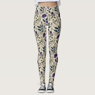 Gentian Blue  Floral Leggings