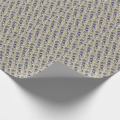 Gentian Blue Vintage Floral Cadeaupapier (Hoek)