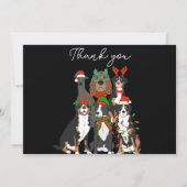 gentil chien Noël merci Holiday Carte postale (Devant)