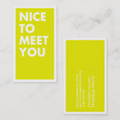 Gentil de vous rencontrer carte de visite (Devant / Derrière)