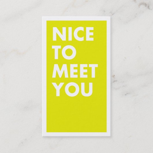 Gentil de vous rencontrer carte de visite (Devant)