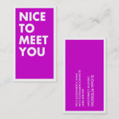 Gentil de vous rencontrer carte de visite (Devant / Derrière)