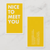 Gentil de vous rencontrer carte de visite (Devant / Derrière)