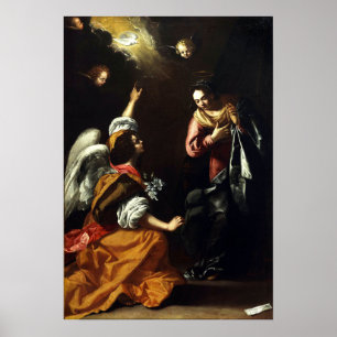 Gentileschi - Boodschap Aan Maria Poster