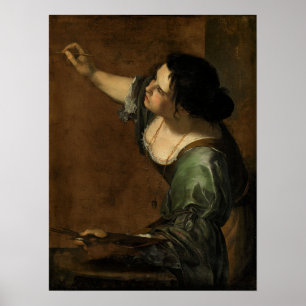 Gentileschi - Zelfportret Allegorie van de Schilde Poster