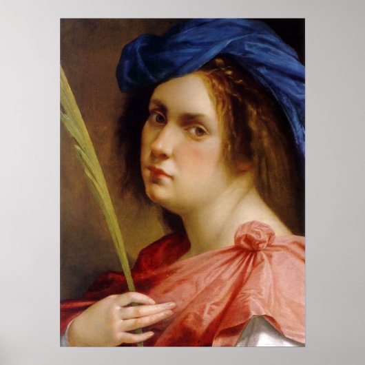 Gentileschi - Zelfportret Poster (Voorkant)