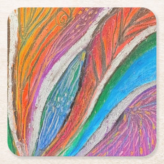 Gentle Bloom Onderzetter – getextureerd bloemenpat (Voorkant)