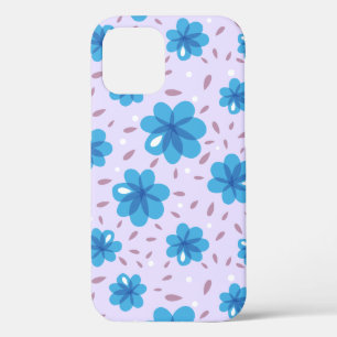 Gentle Blue Flowers Pattern iPhone 12 Pro Hoesje