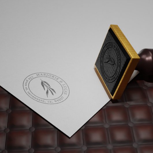 Gentle Botanicals Monogram Retour Adresstempel Rubberstempel