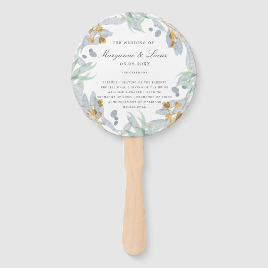 Gentle Botanics | Trouwprogramma Hand Fan Handwaaier (Voorkant)