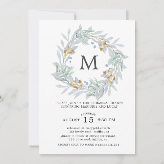 Gentle Botanics Uitnodiging voor het oefendiner (Voorkant)