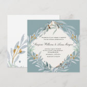 Gentle Botanics | Vierkante bruiloft uitnodiging (Voorkant / Achterkant)