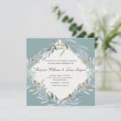 Gentle Botanics | Vierkante bruiloft uitnodiging (Staand voorkant)