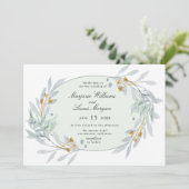 Gentle Botanics Wedding Invitation Kaart (Staand voorkant)