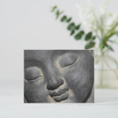 Gentle Buddha Face Stone Sculpture Briefkaart (Staand voorkant)