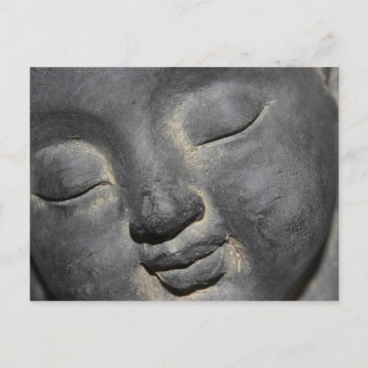 Gentle Buddha Face Stone Sculpture Briefkaart (Voorkant)