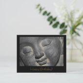 Gentle Buddha Face Stone Sculpture Briefkaart (Staand voorkant)
