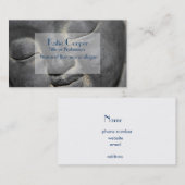 Gentle Buddha Face Stone Sculpture Visitekaartje (Voorkant / Achterkant)