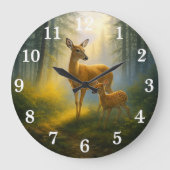 Gentle deer duo in sunlit forest grote klok (Voorkant)