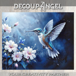 Gentle Flight Hummingbird Decoupage Tissuepapier