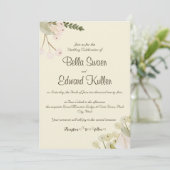 Gentle Floral bruiloft uitnodiging (Staand voorkant)