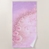 Gentle Floral Pattern – Soft Pink Roses with Soft  Strandlaken (Voorkant)