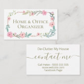 Gentle Floral Professional Organizer & de-Clutter Visitekaartje (Voorkant / Achterkant)
