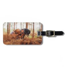 Gentle Giant - Draft Horse Hauling Logs in Forest