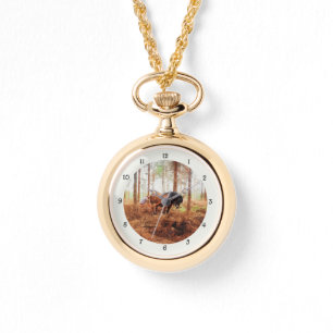 Gentle Giant - Draft Horse Hauling Logs in Forest Horloge