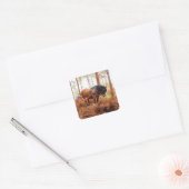 Gentle Giant - Draft Horse Hauling Logs in Forest Vierkante Sticker (Envelop)