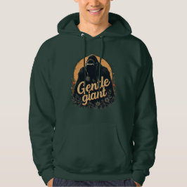 Gentle Giant Gorilla Portrait Floral Sunset Art Hoodie