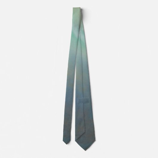 “Gentle Gradient” Tie – Turquoise to Gray, Elegant Stropdas (Achterkant)