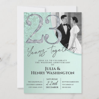 Gentle Green 23rd  Wedding Anniversary  Kaart