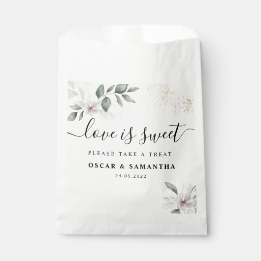 Gentle Greenery Waterverf Leaf & Flower | Goud Bedankzakje (Voorkant)